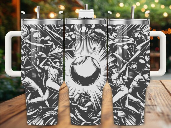 Baseball Players Tumbler Wrap Graphics
