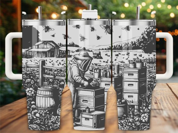 Beekeeping Tumbler Wrap Graphics for Crafters and Tumbler Wraps