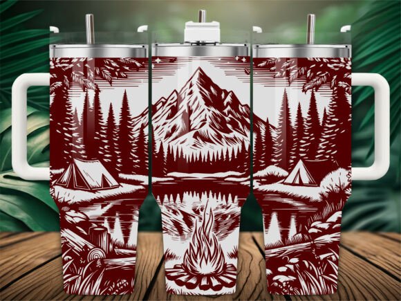 Camping River UP Tumbler Wraps: Graphics for Branding