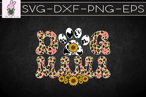 Dog Mama Floral Vintage Retro SVG for Crafts & Graphics