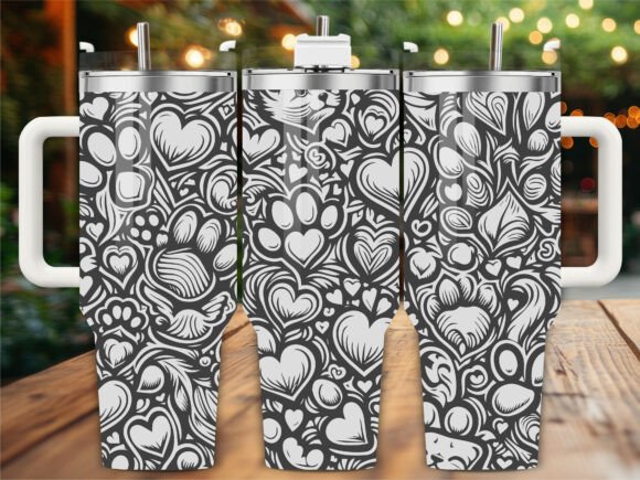 Dog Paw Heart Tumbler Wrap: Graphics for Tumbler Wraps