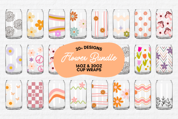 Flower Glass Can SVG Bundle