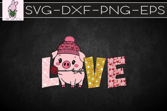 Love Pig Valentines Day Farm SVG for Crafts & Graphics