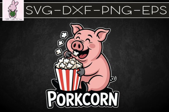 Porkcorn Funny Popcorn Pun Dark SVG: Graphics for Crafts & Cricut