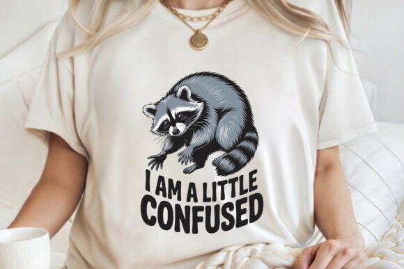 Sarcastic Funny Raccoon Confused Tee SVG Graphics T-Shirt