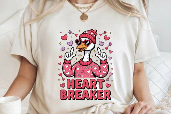 Silly Goose Love Vibes Valentine Graphics & T-Shirt Designs