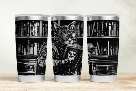 Steampunk Cat 20oz 30oz Laser Tumbler