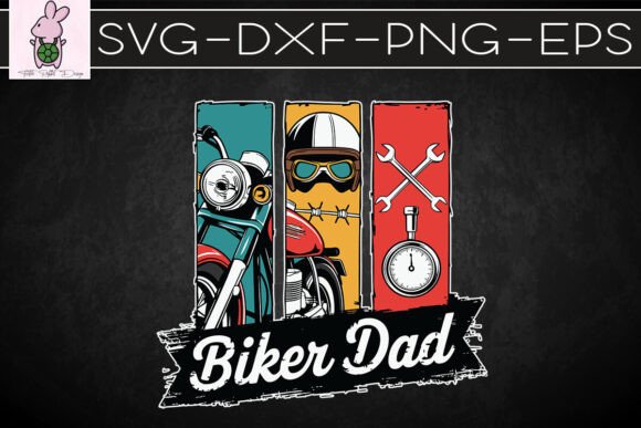 Vintage Biker Dad Motorcycle Dad SVG Graphics & Crafts